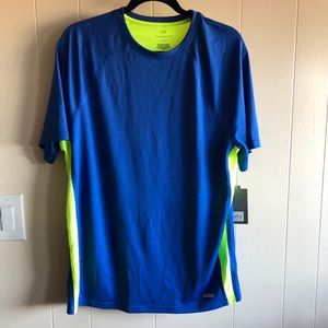 Tek Gear Shirt Mens Blue Neon Yellow